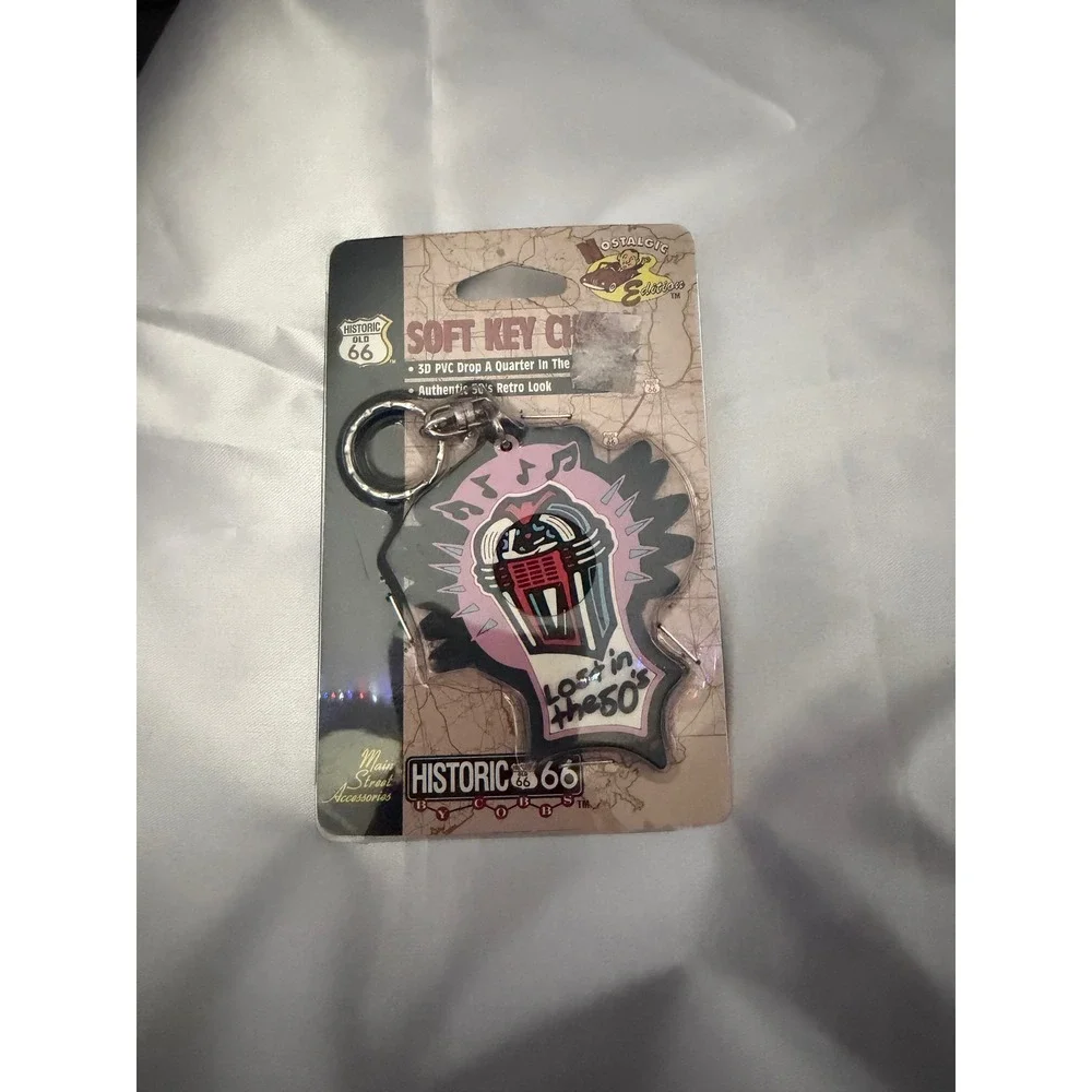 Historic Route 66 Lost in the 50s Jukebox Soft PVC Key Chain 1998 Cobbs 35537
